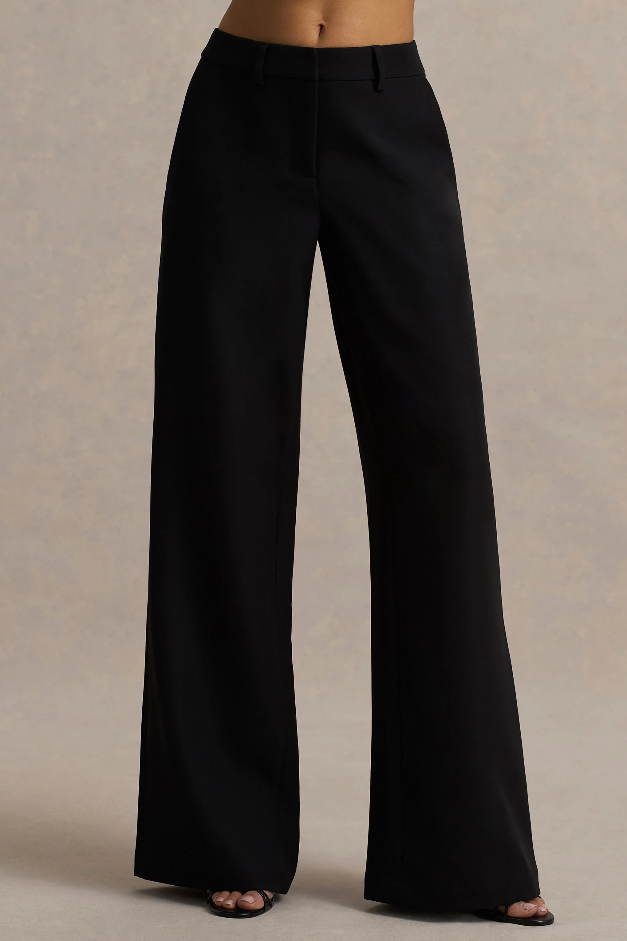 Silvia Black Straight Leg Trousers