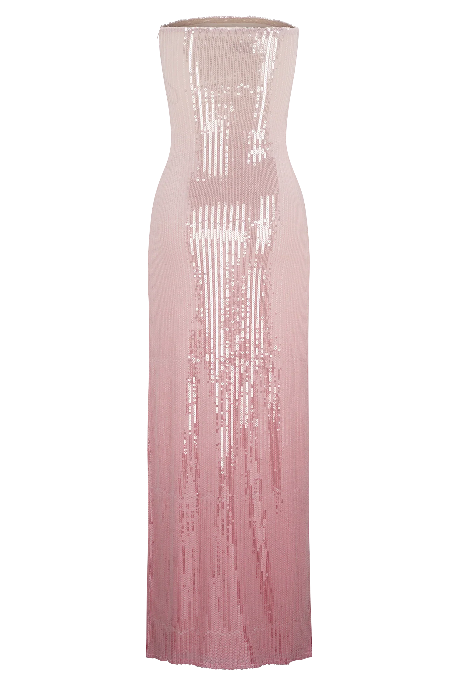 Miranda Strapless Sequin Maxi Dress Ombre Pink