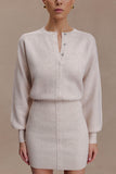Xaden Wool Mix Knit Mini Dress Oat Marle