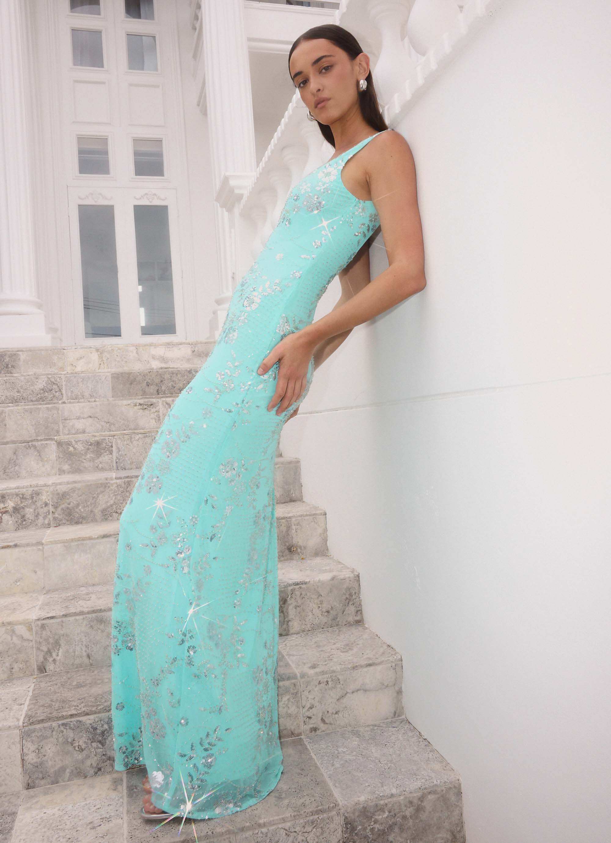 Silvana Maxi Dress Aqua