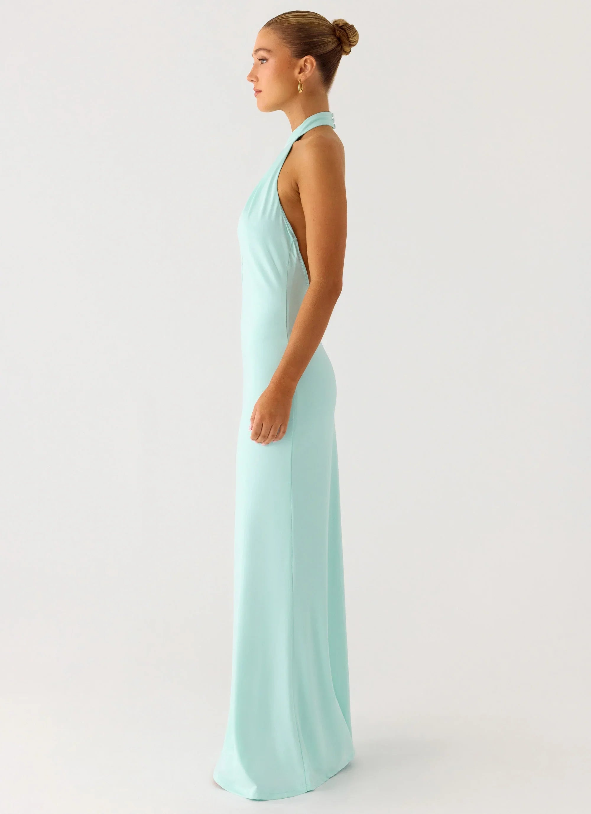 Mougleta Backless Maxi Dress Aqua