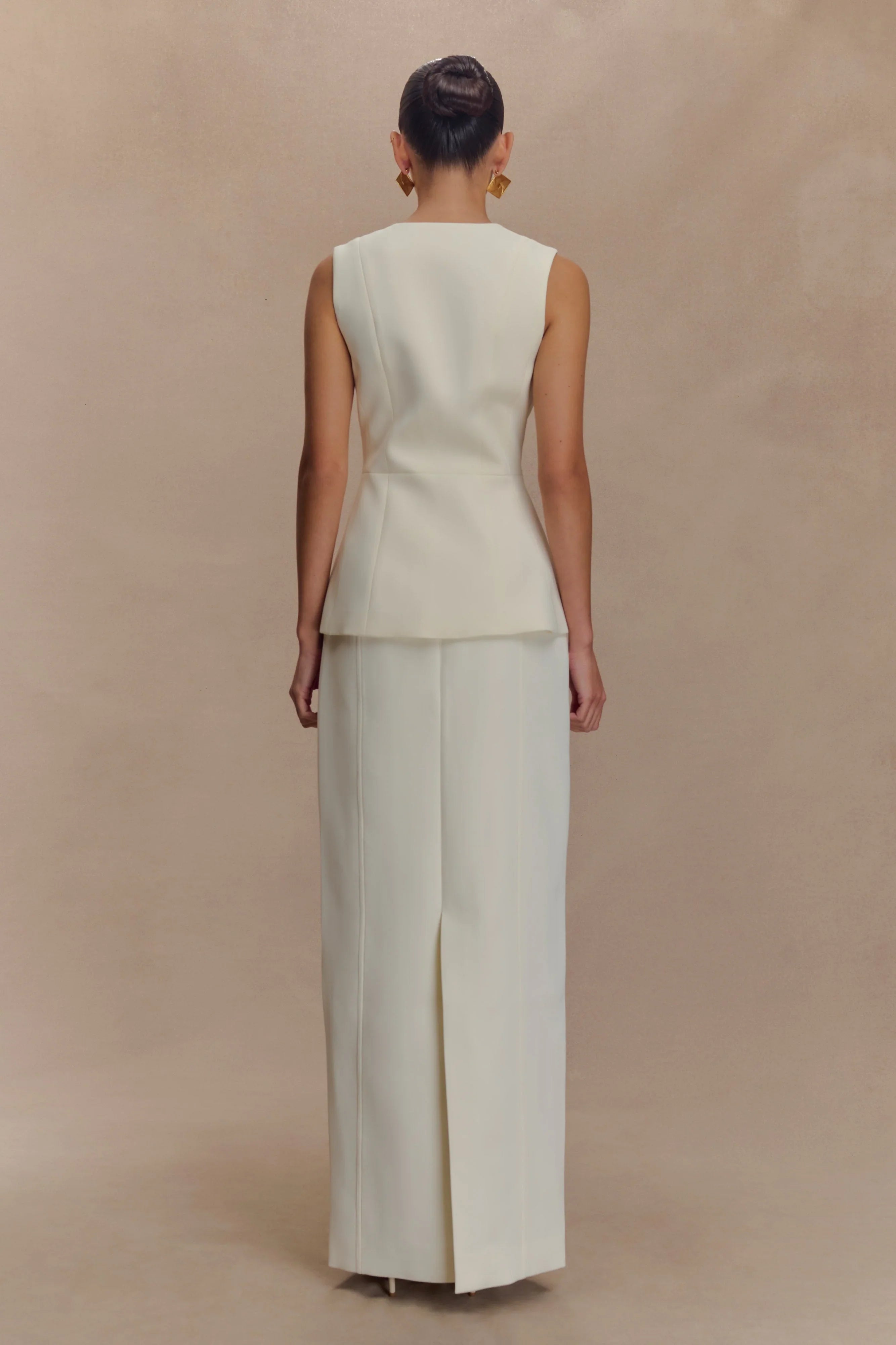 Angelie Suiting Vest Top Ivory