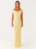 Brittany Chiffon Maxi Dress Pastel Yellow