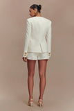 Asia Mixed Button Blazer Ivory