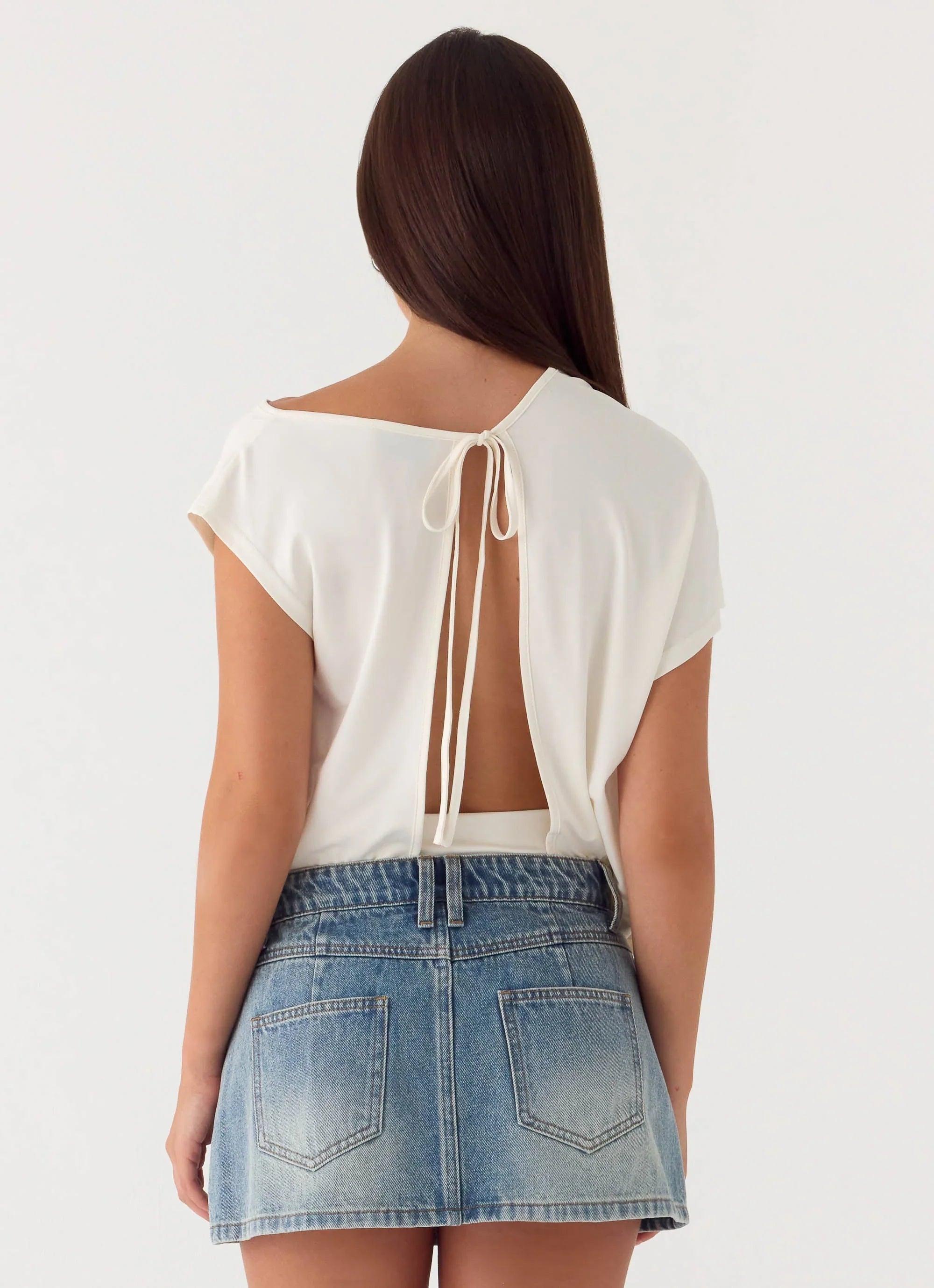 Silas Low Rise Denim Mini Skirt Vintage Wash Blue
