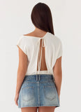 Silas Low Rise Denim Mini Skirt Vintage Wash Blue