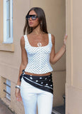 Coastline Bustier Top White Polka Dot