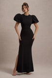 Love Letters Black Puff Sleeve Maxi Dress