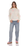 Knitted Bows Jumper in Cream