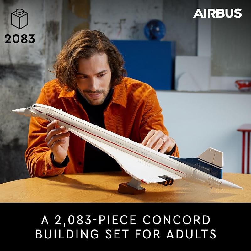 LEGO Icons Concorde Model Aircraft Gift for Adults Build a Replica Model of the Worlds Most Famous Supersonic Commercial Passenger Plane with Authentic Details and Functional Pieces 10318