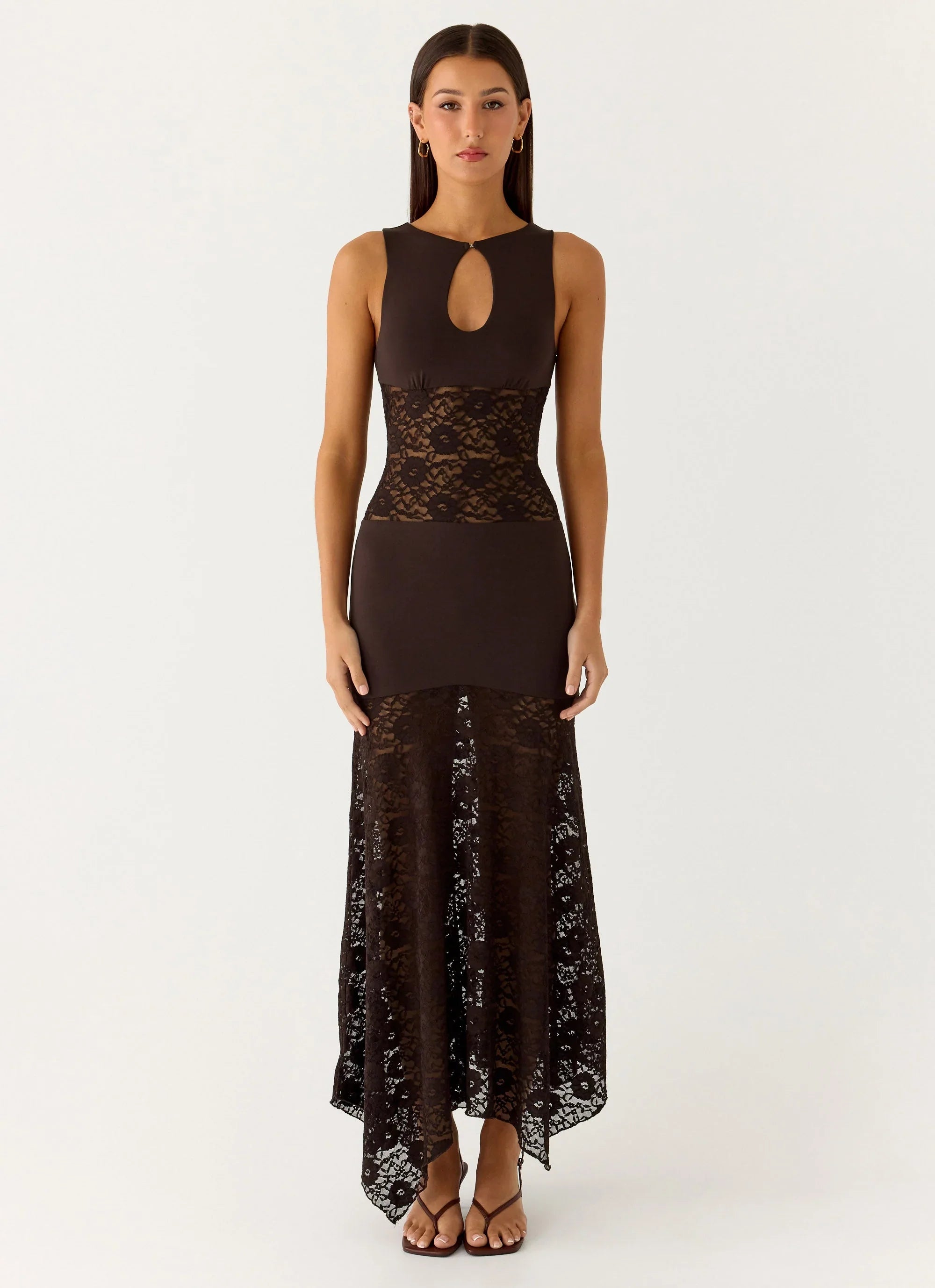 Koka Lace Maxi Dress Cool Chocolate