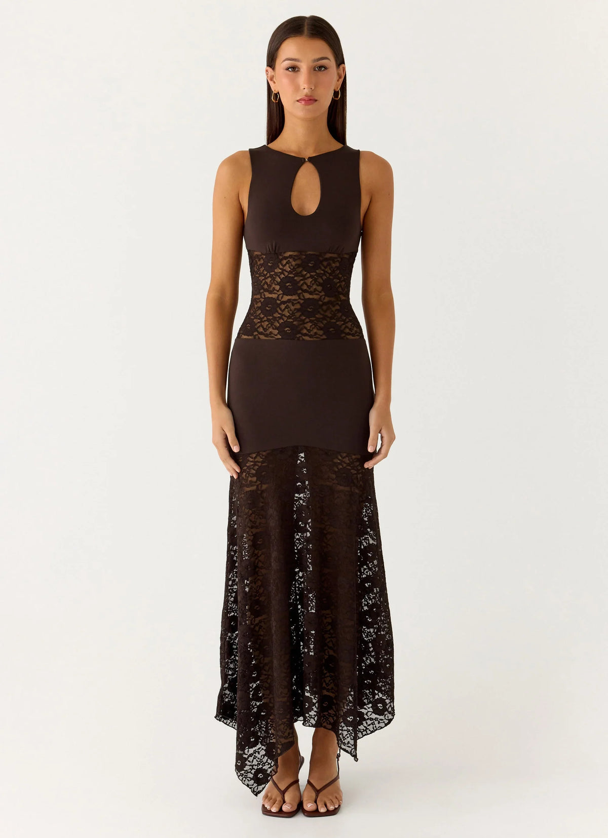 Koka Lace Maxi Dress Cool Chocolate