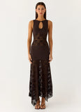 Koka Lace Maxi Dress Cool Chocolate