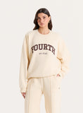 Cream Fourth Branded Oversized Sweatshirt