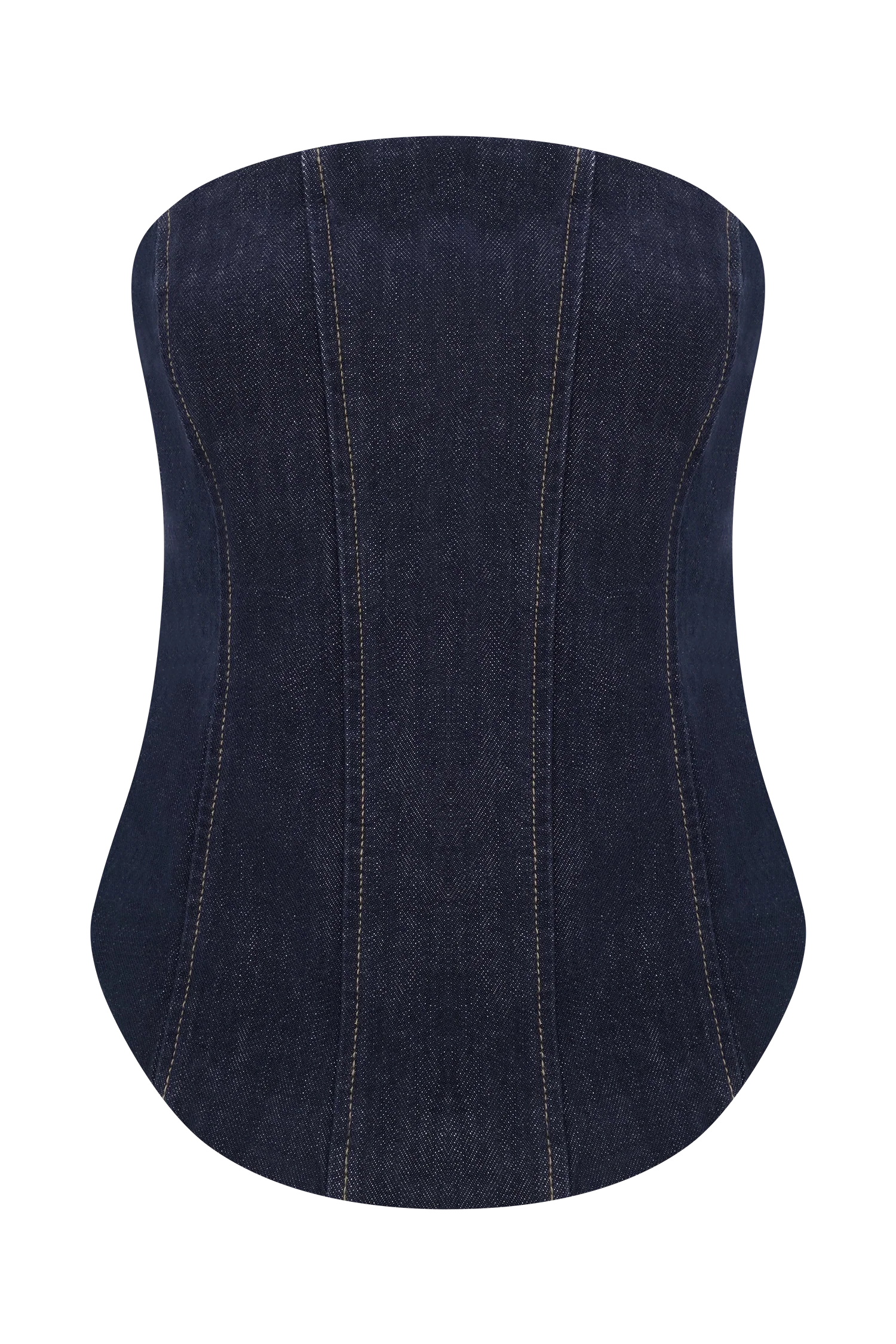 Monte Strapless Denim Corset Washed Indigo Blue