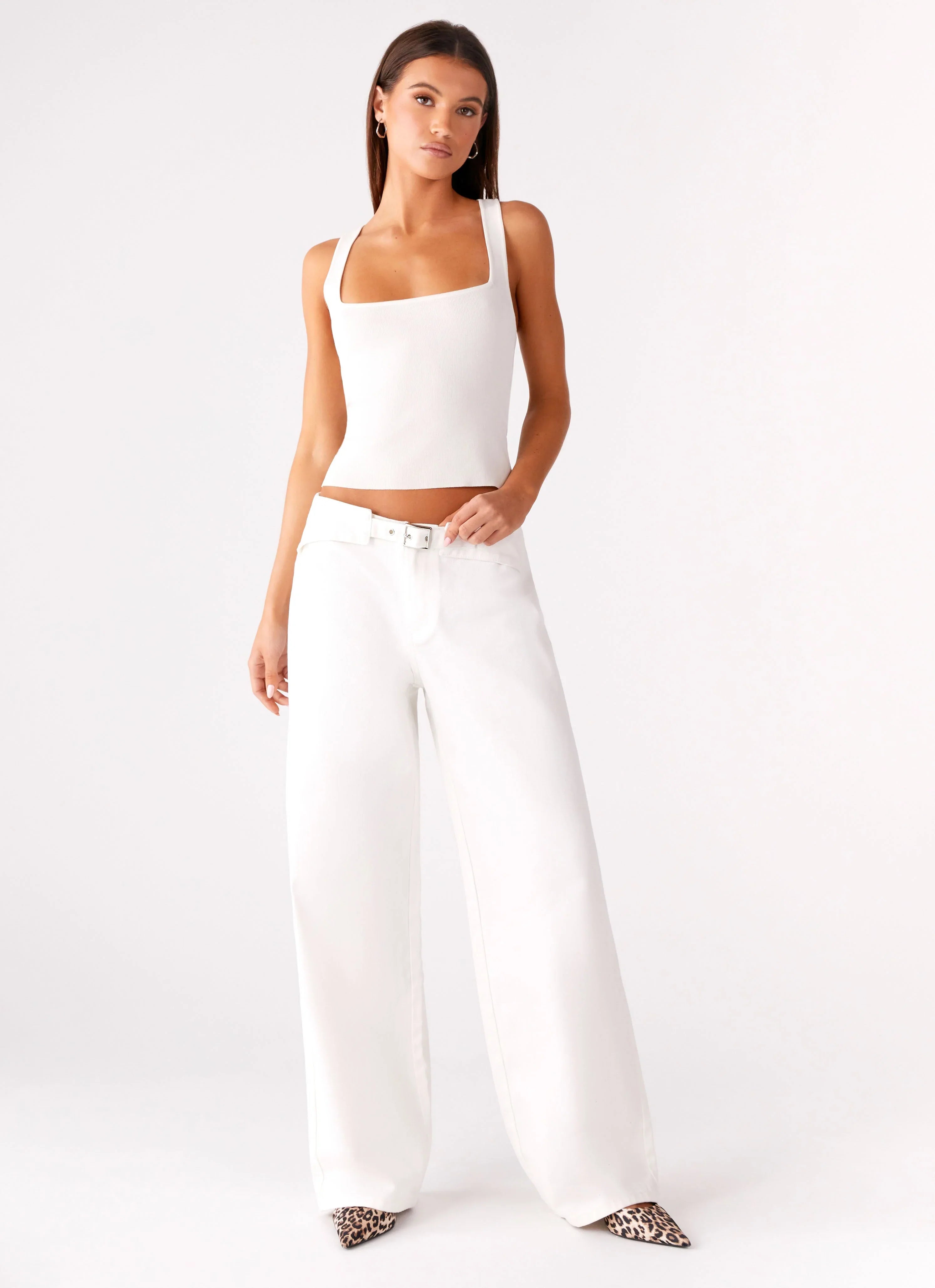 Texas Low Rise Denim Jeans White
