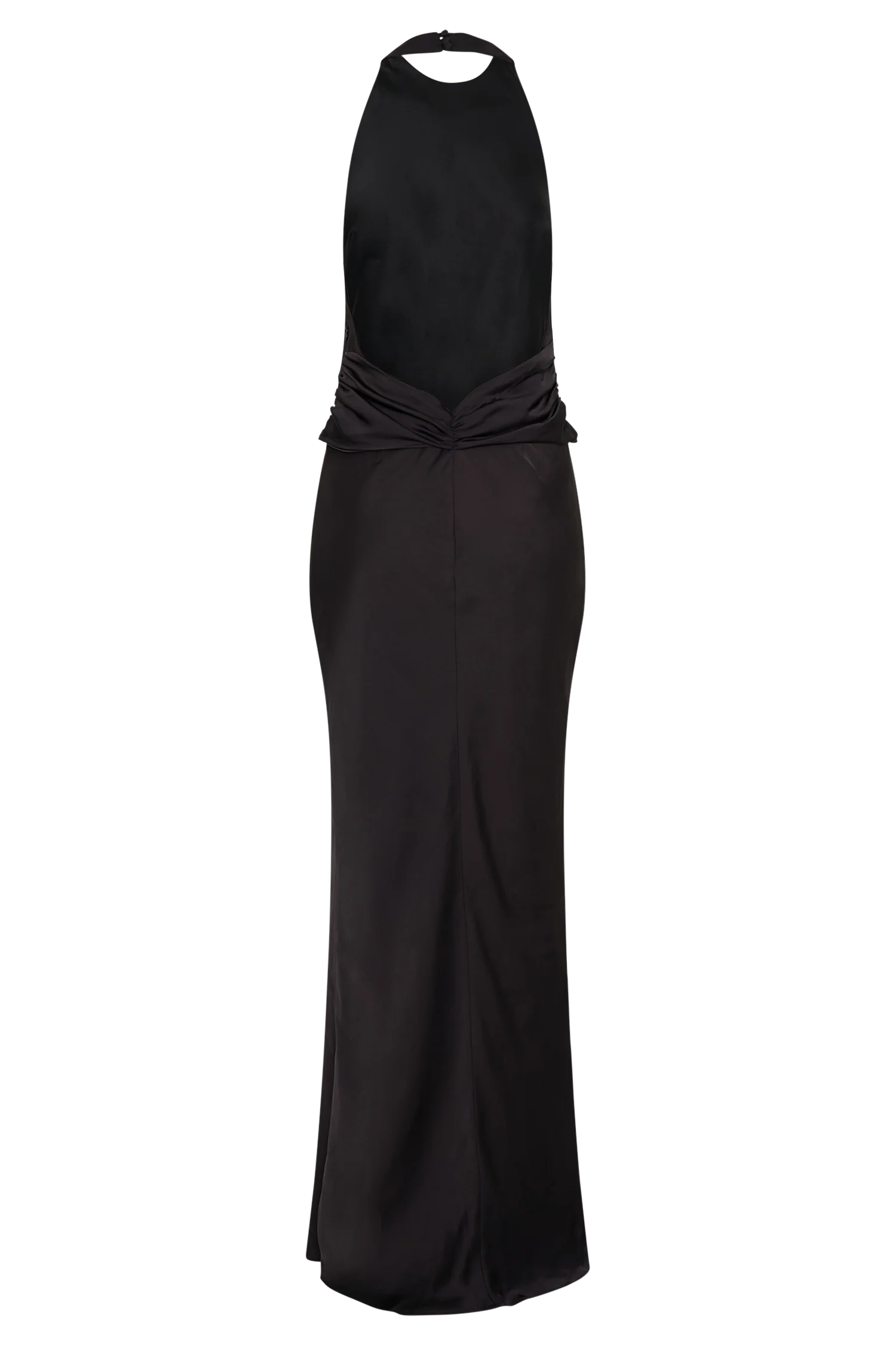 Rinna Satin Halter Maxi Dress Black