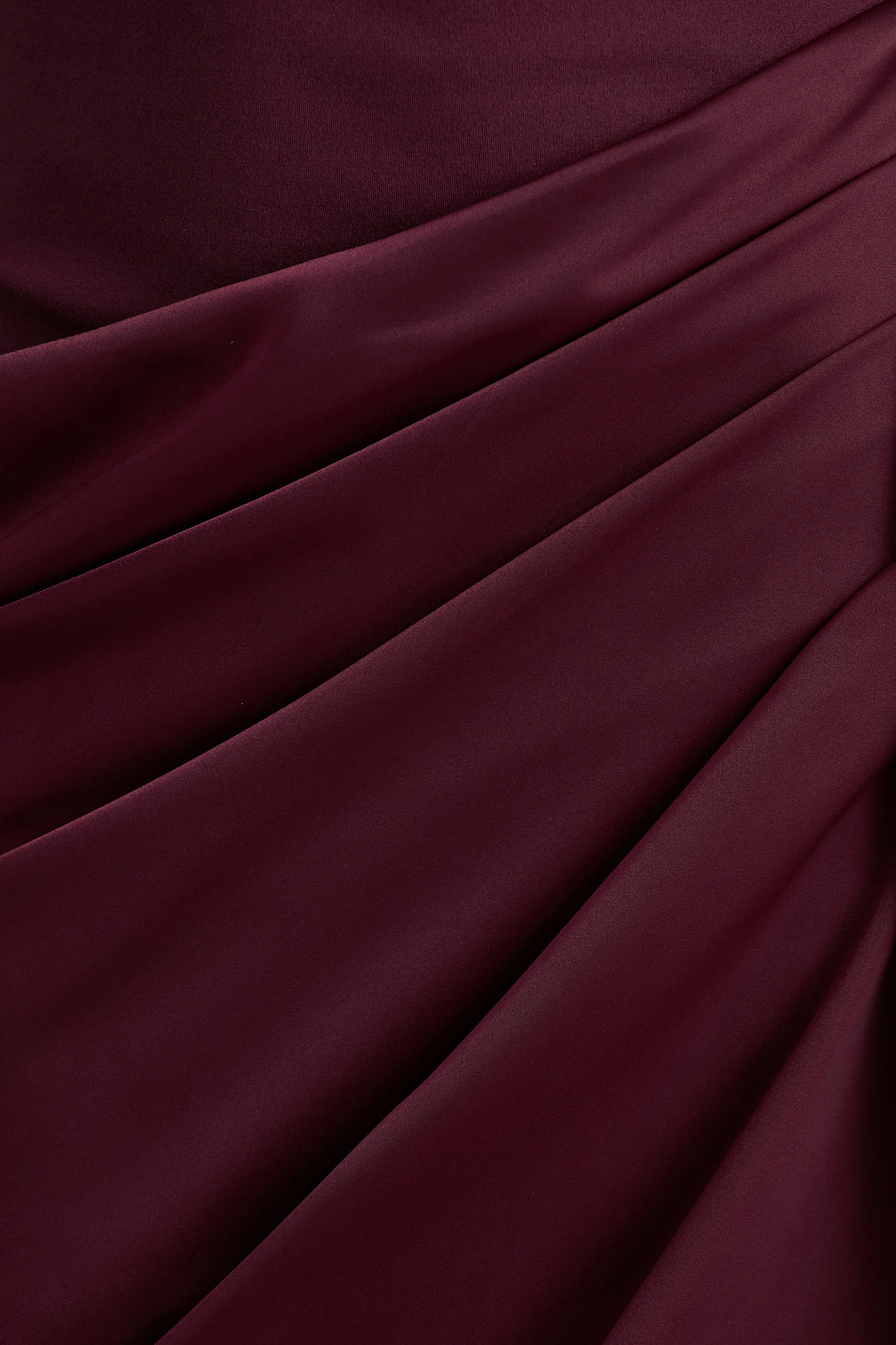 Raffie Plum Long Sleeve Midi Dress With Satin Wrap Skirt