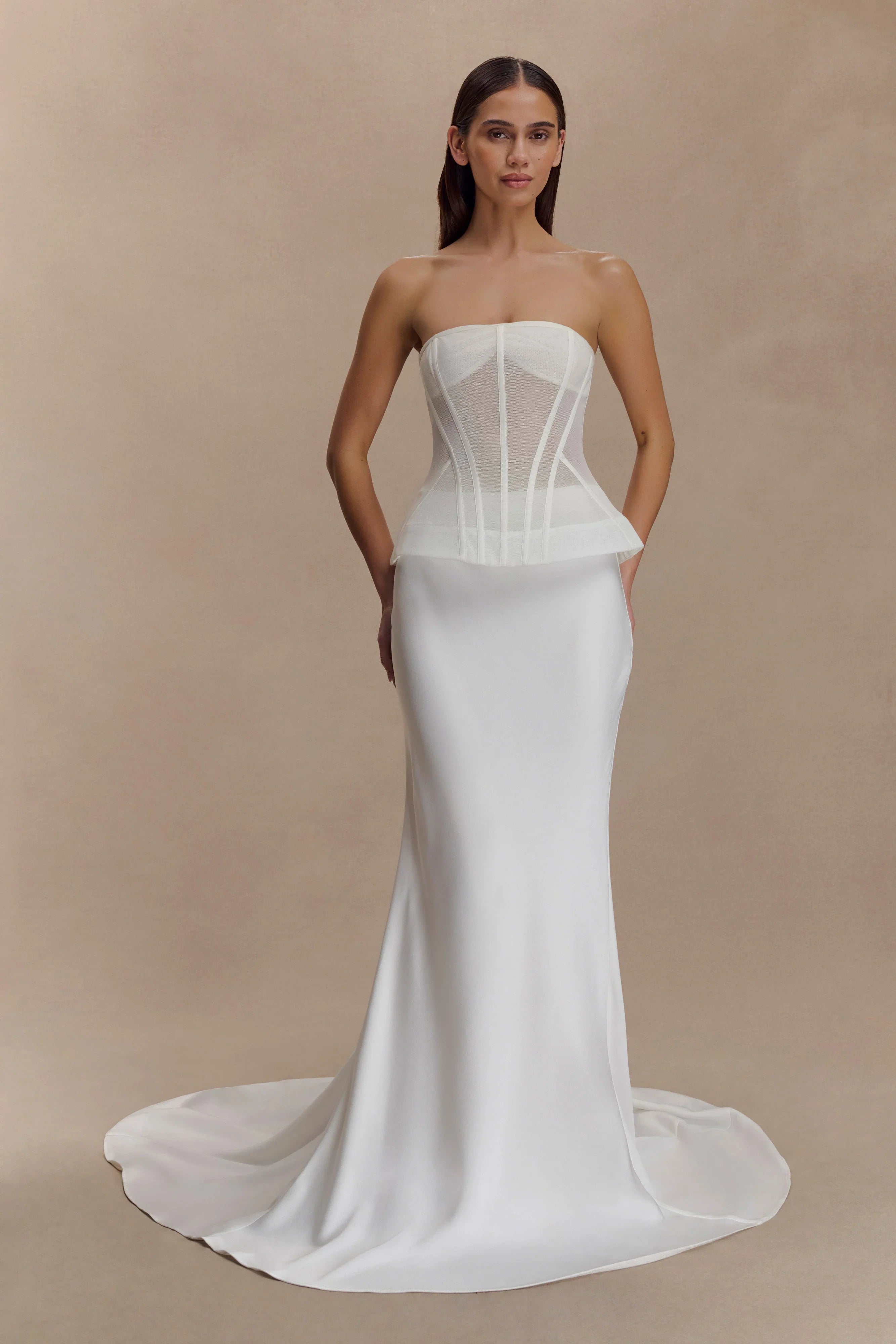 Clara Fishtail Maxi Skirt White