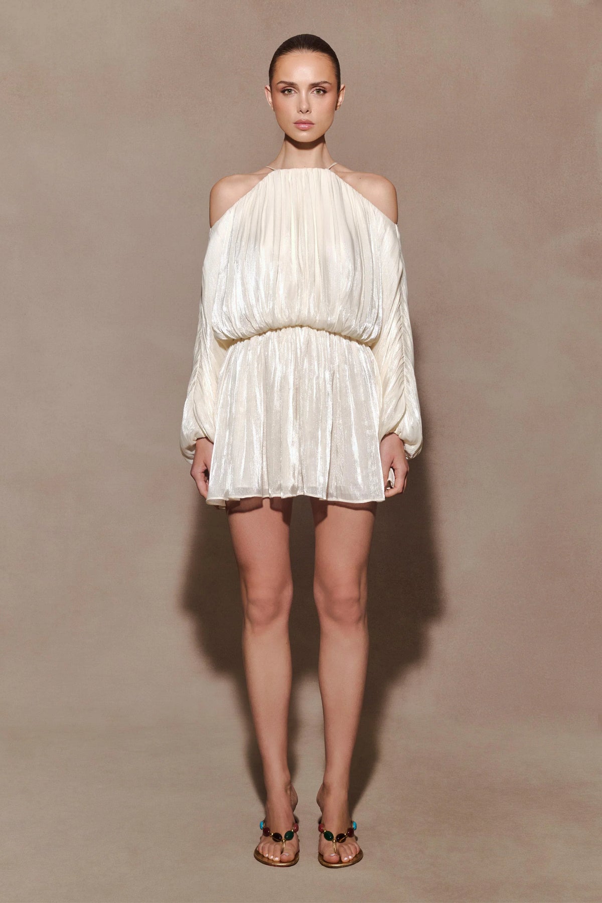 Minna Halter Mini Dress Opal White