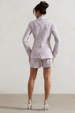 Florenza Mauve Lace High Waist Tailored Shorts