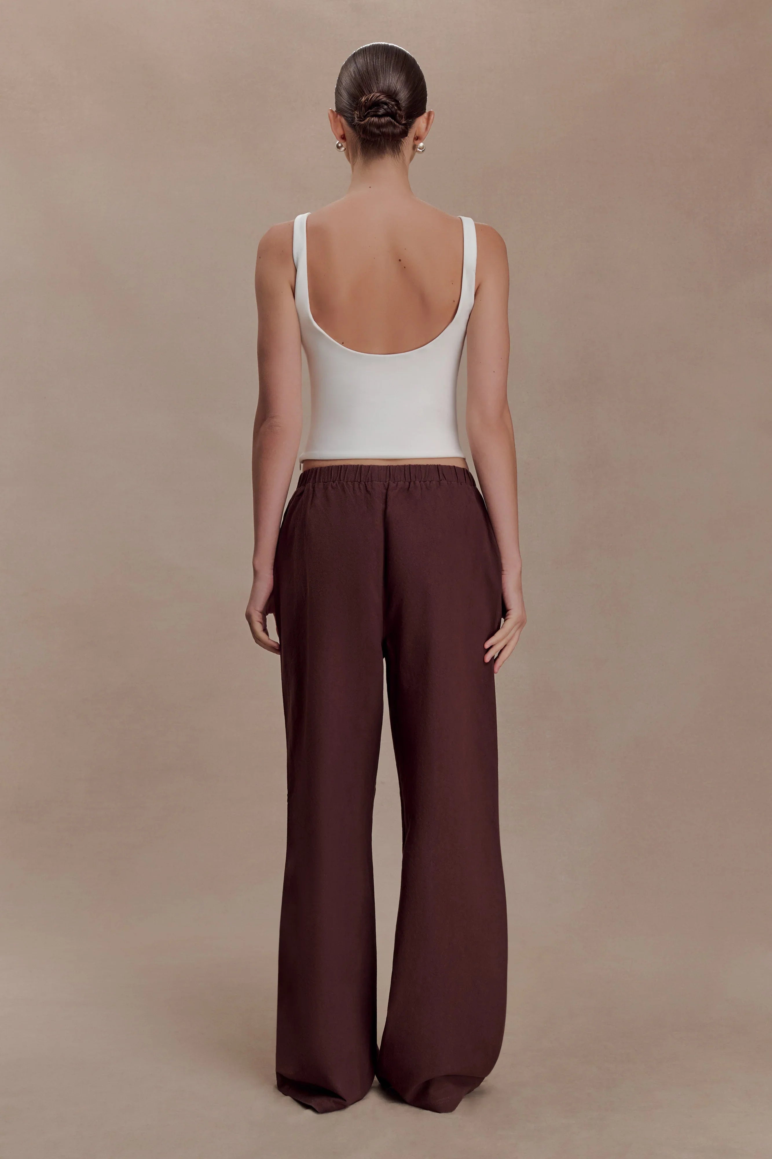 Janayia Cotton Wide Leg Pants Dark Espresso