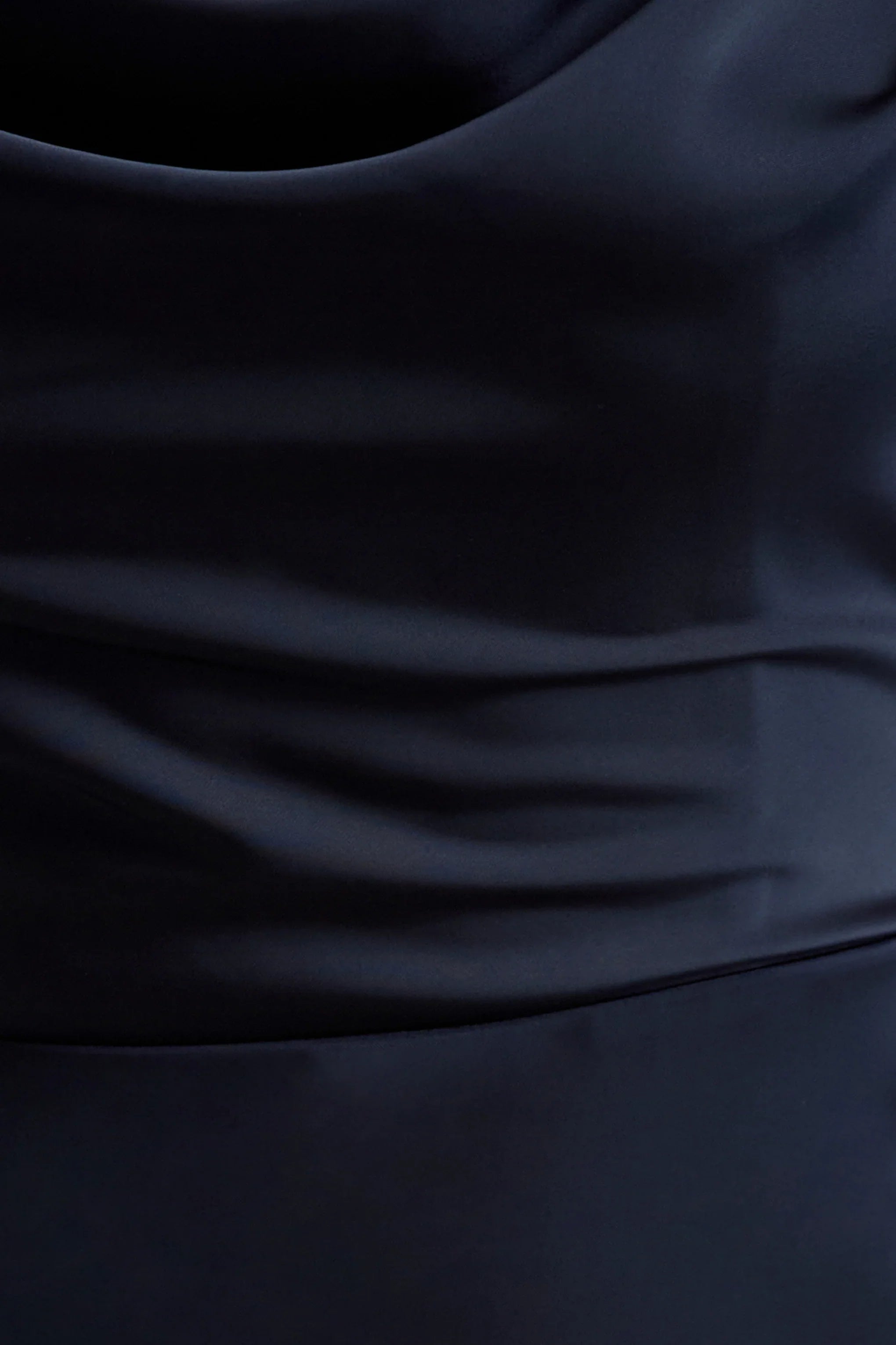 Gia Navy Satin Cowl Neck Maxi Dress