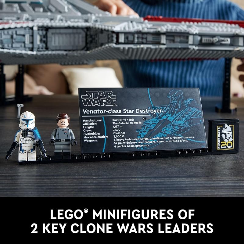 LEGO Star Wars Venator Class Republic Attack Cruiser Ultimate May the 4th Collectibles Series Building Set with Captain Rex Minifigure Star Wars Fan Gift Stress Relief Clone Wars Activity 75367