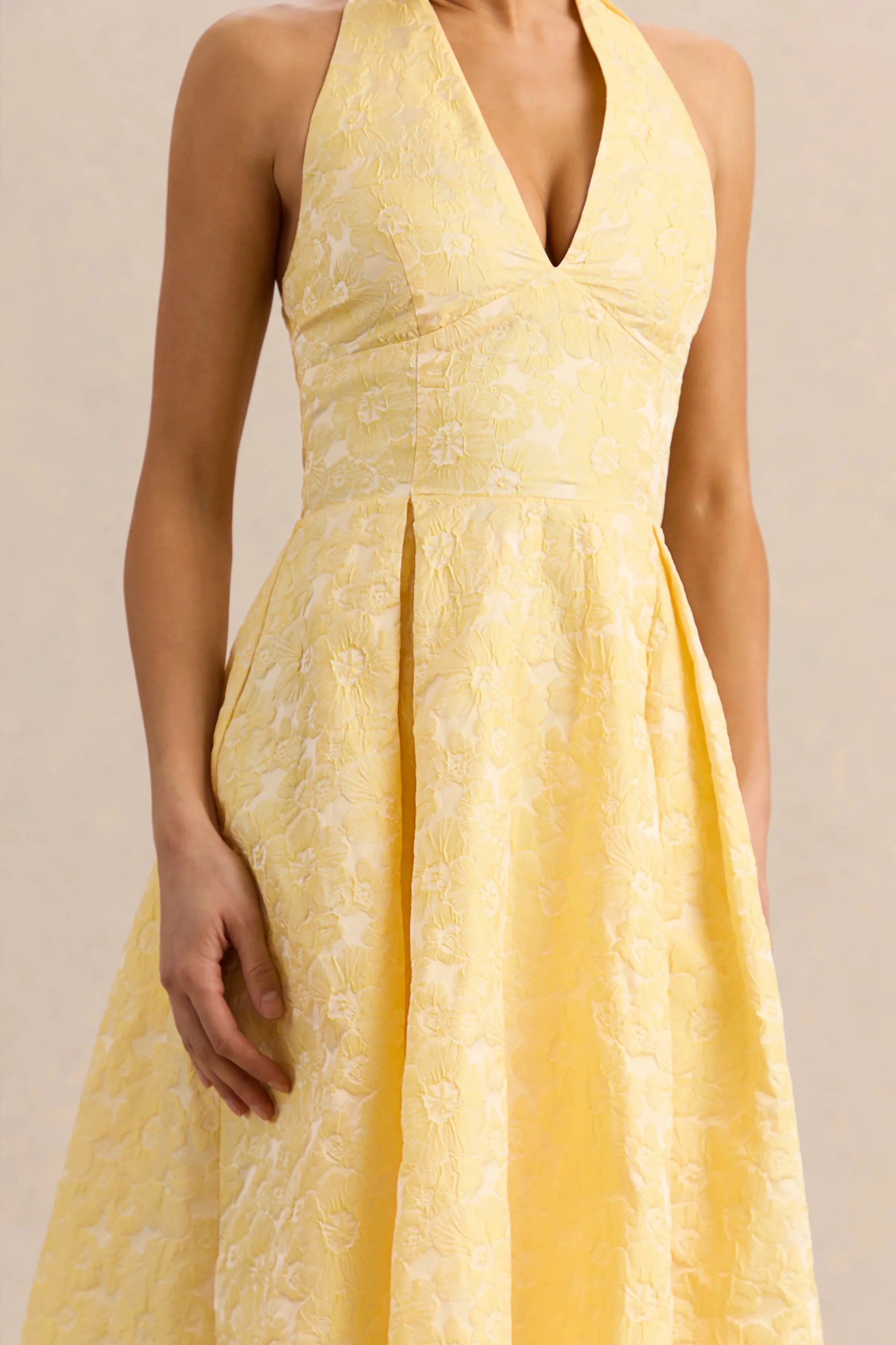 Nyomi Lemon Satin Halter Neck Midi Dress
