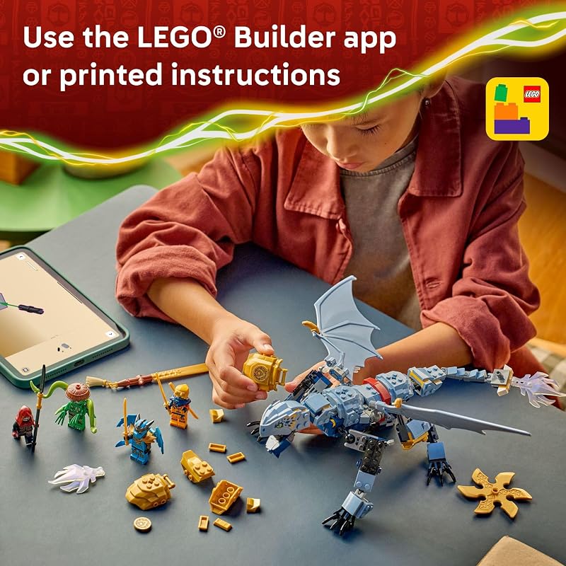 LEGO NINJAGO Ninja Dragon Riyus Battle Building Toy for Boys Girls Ninja Poseable Dragon Toy Playset for Kids Ages 7 Includes 4 Minifigures for Pretend Play Gift Idea for Birthdays 71855