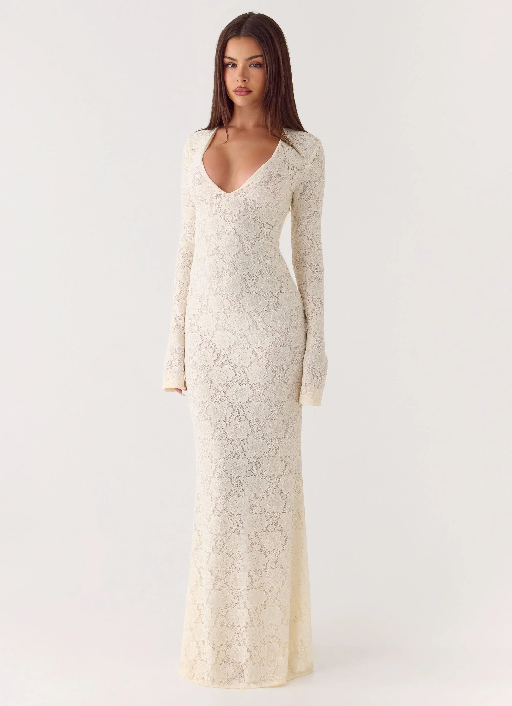 Astoria Long Sleeve Maxi Dress Ivory