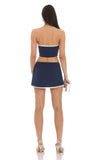 Pointed Bow Two Piece Set in Navy