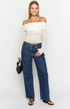 Shes Yours Dark Wash Denim Wide Leg Boyfriend Jeans