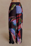 Rachel Chiffon Straight Leg Pants Multi Fluid Reverie Print