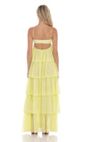 Ruffle Front Tie Maxi Dress in Yellow