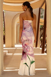 Ceremony Pink Floral Print Bandeau Fishtail Maxi Dress