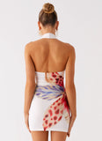 No Time Mini Dress White Sea Bloom