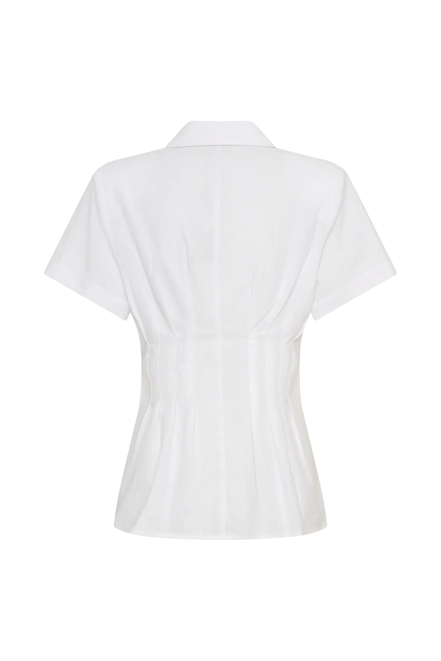 Selma Short Sleeve Linen Shirt White