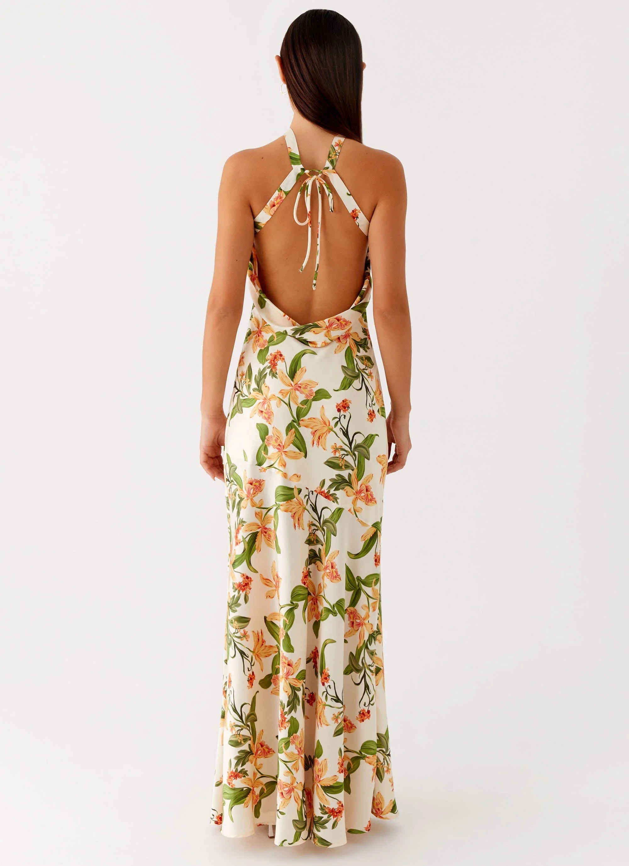 Damali Satin Maxi Dress Floral Print