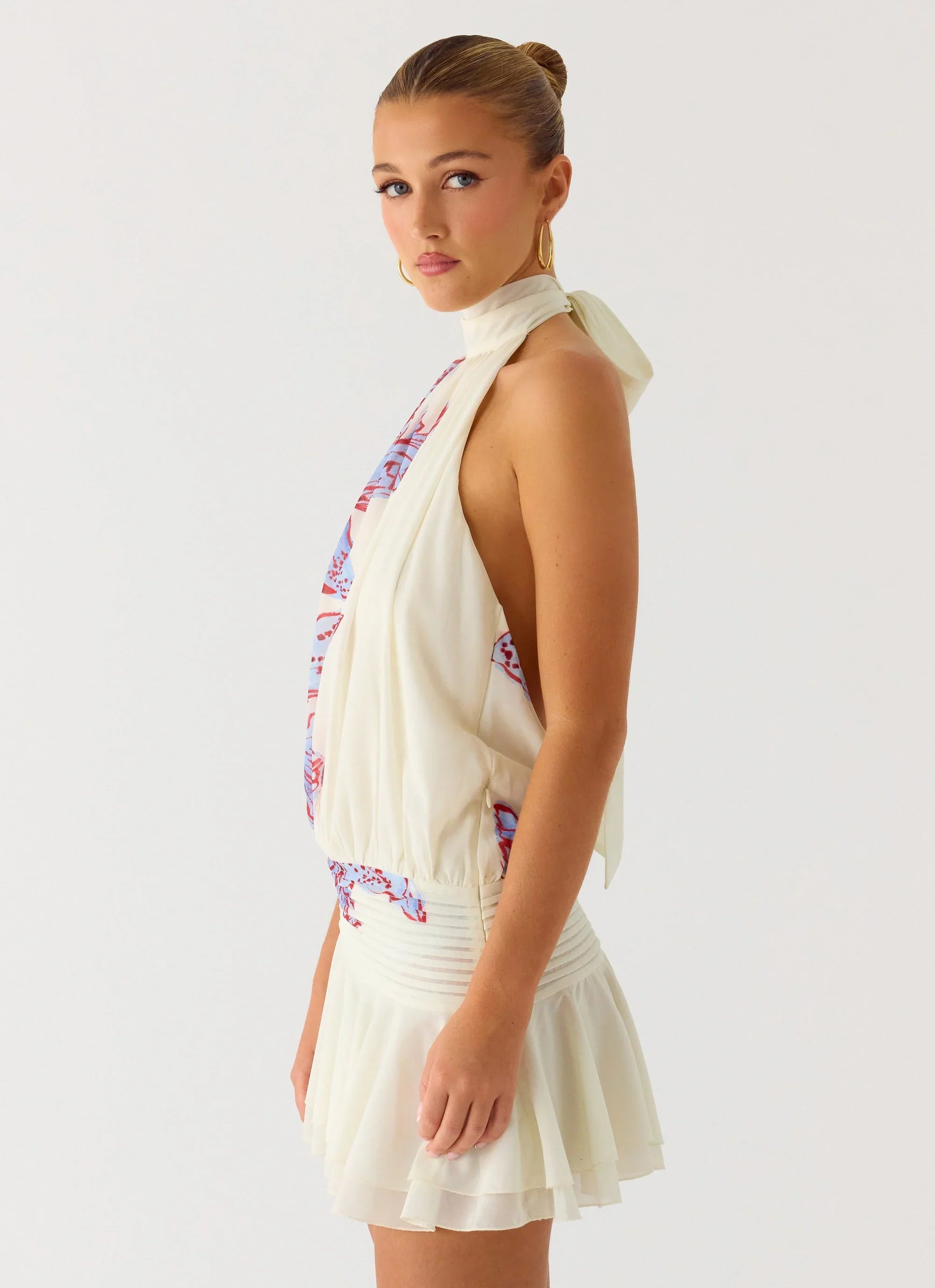 Willow Chiffon Mini Dress Violet Blossom