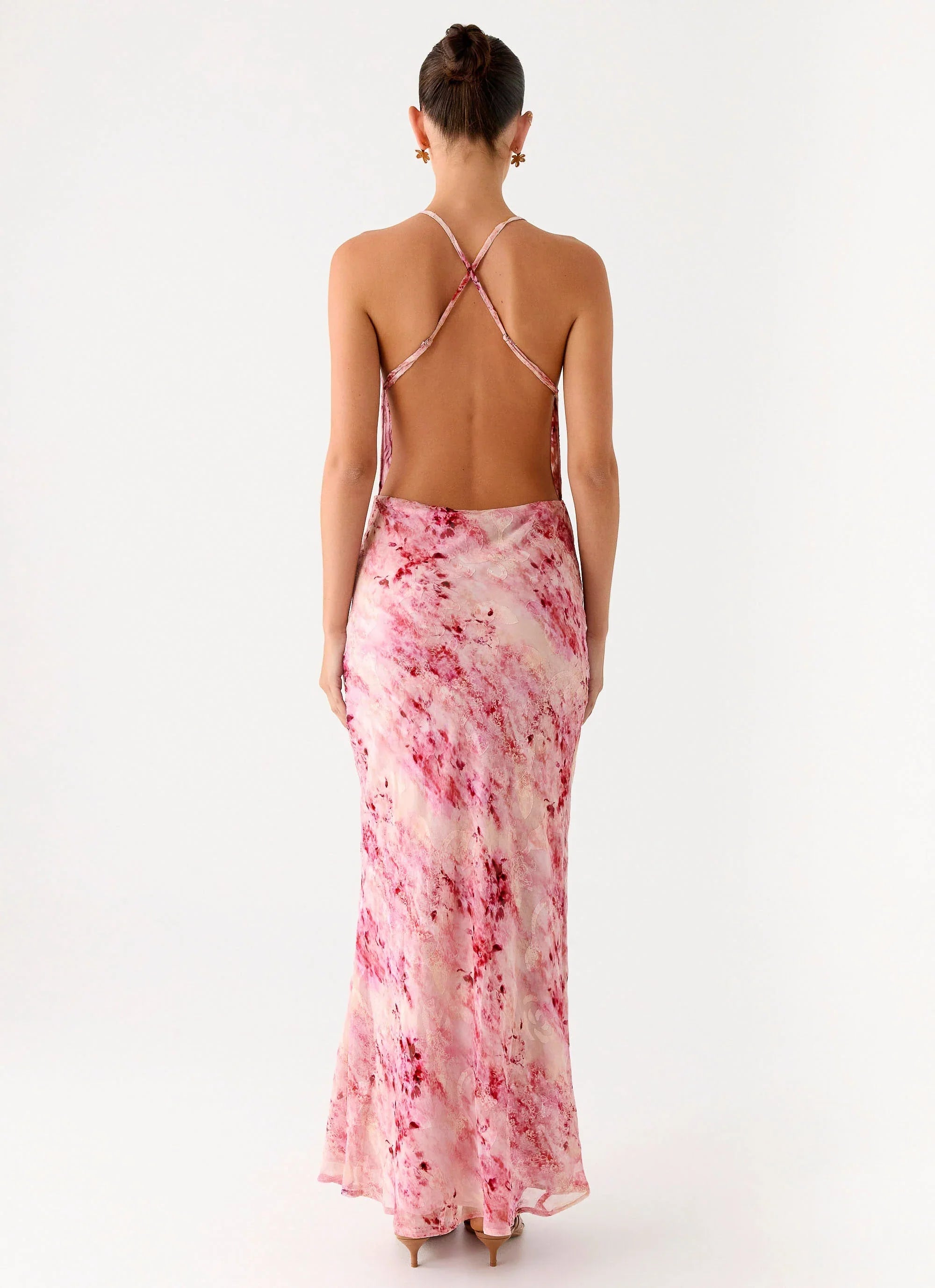 Pure Heart Cowl Maxi Dress Pink