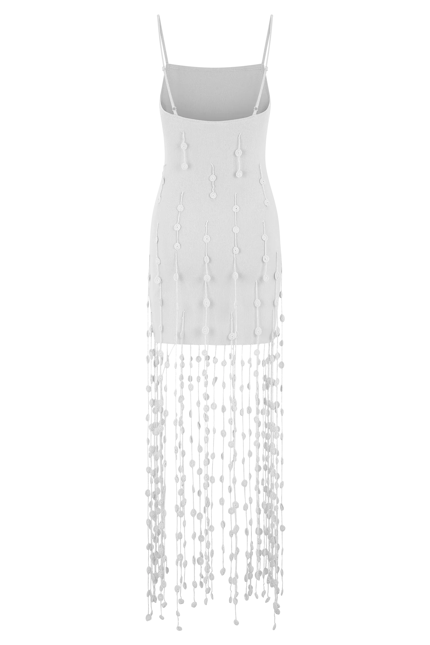 Tove Hand Knit Flower Mini Dress White