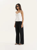 White Structured Cami Peplum Top