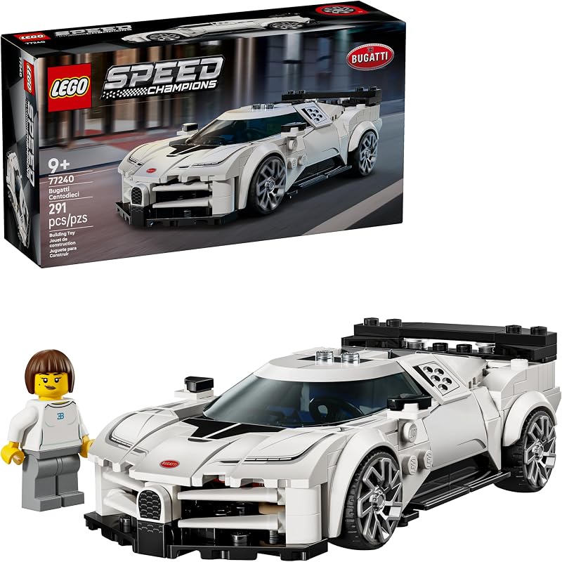 LEGO Speed Champions Bugatti Centodieci Hyper Sports Car Toy Model Kit Pretend Play Toy for Boys Girls Ages 9 Italian Model Car Kit for Racing Fans Gift Idea for Birthdays 77240