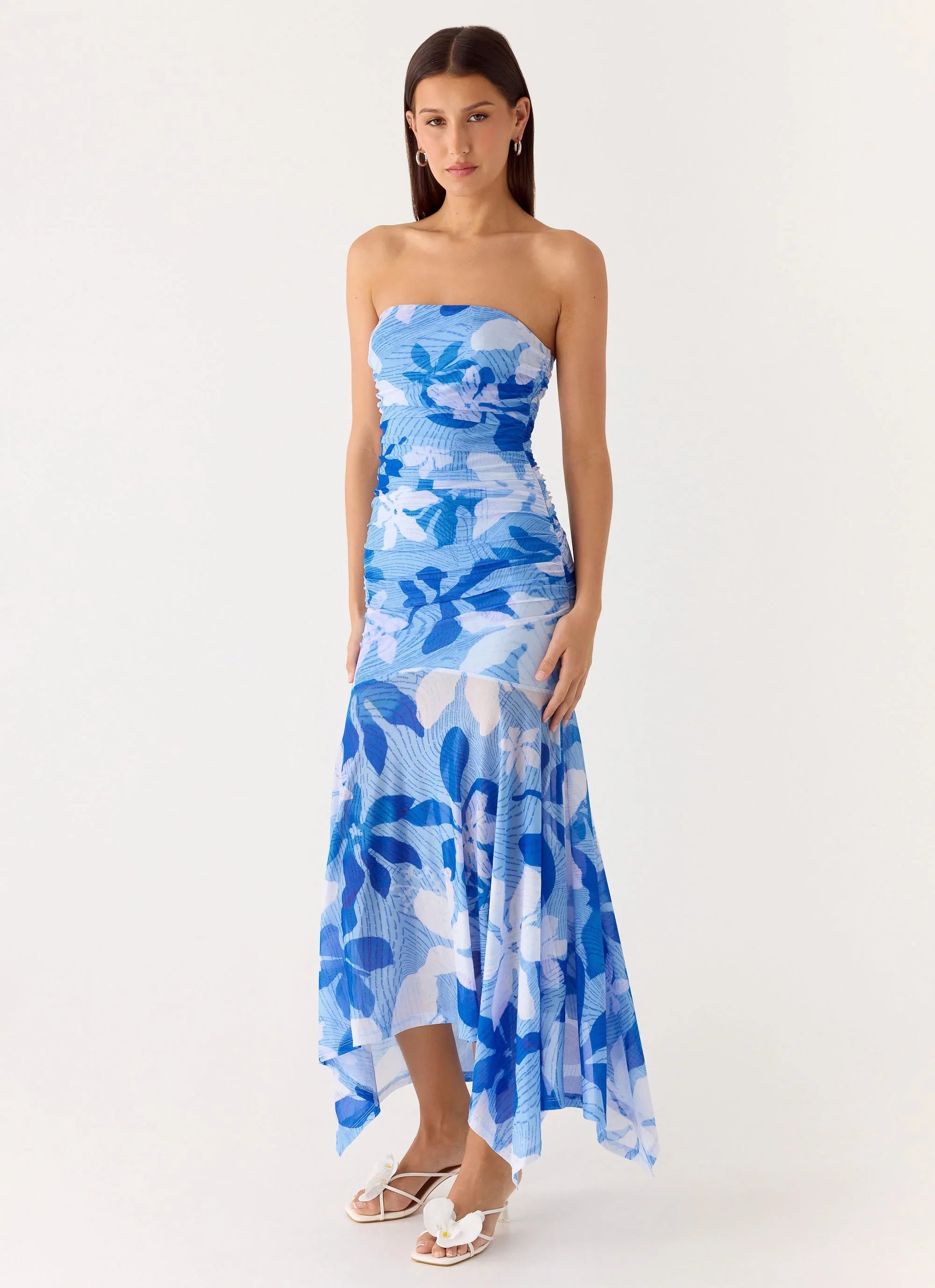Lo Siento Midi Dress Indigo Garden