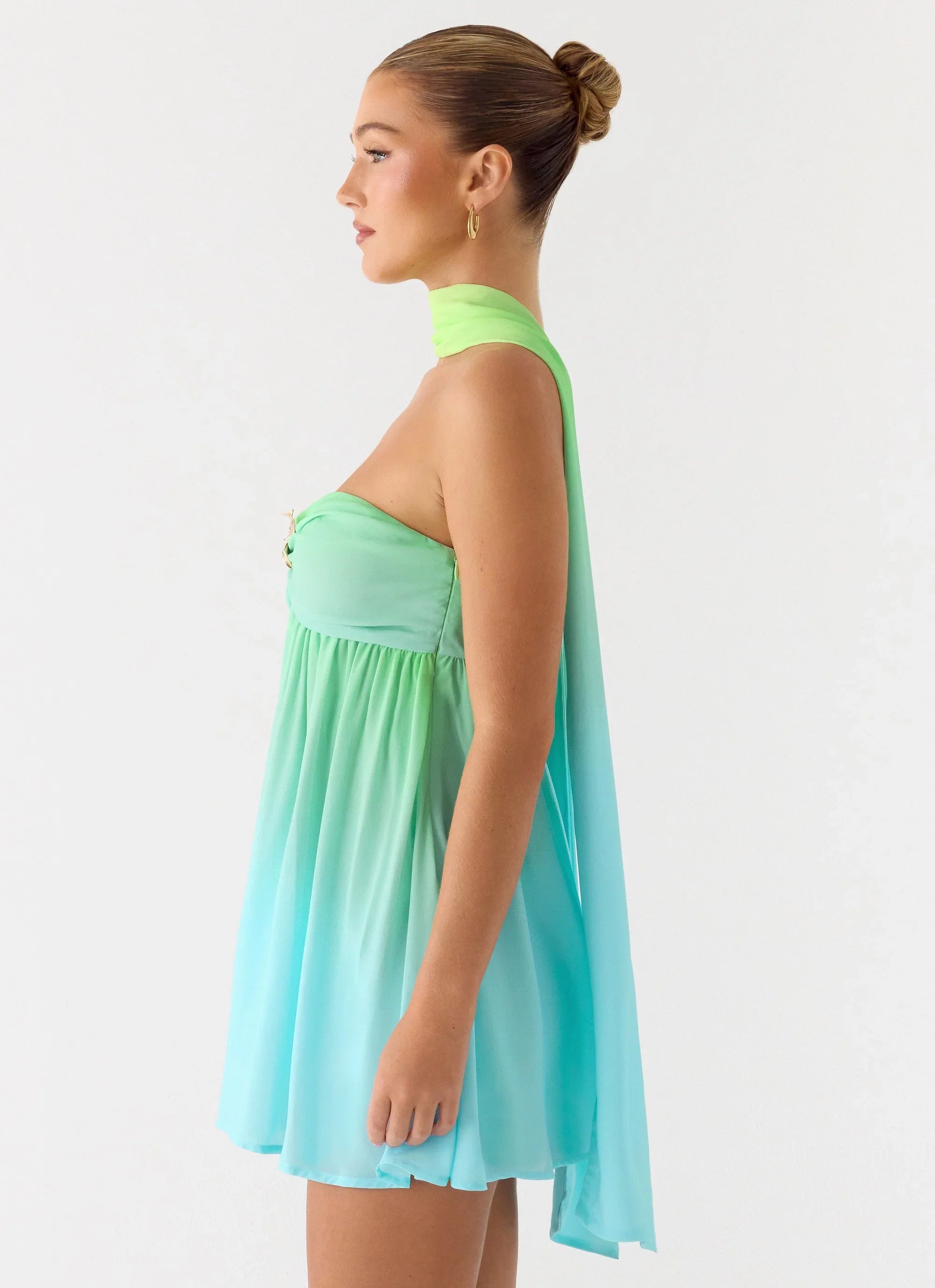 Calantha Scarf Mini Dress Sea Ombre