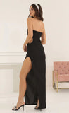 Rhinestone Cutout Maxi Dress in Black