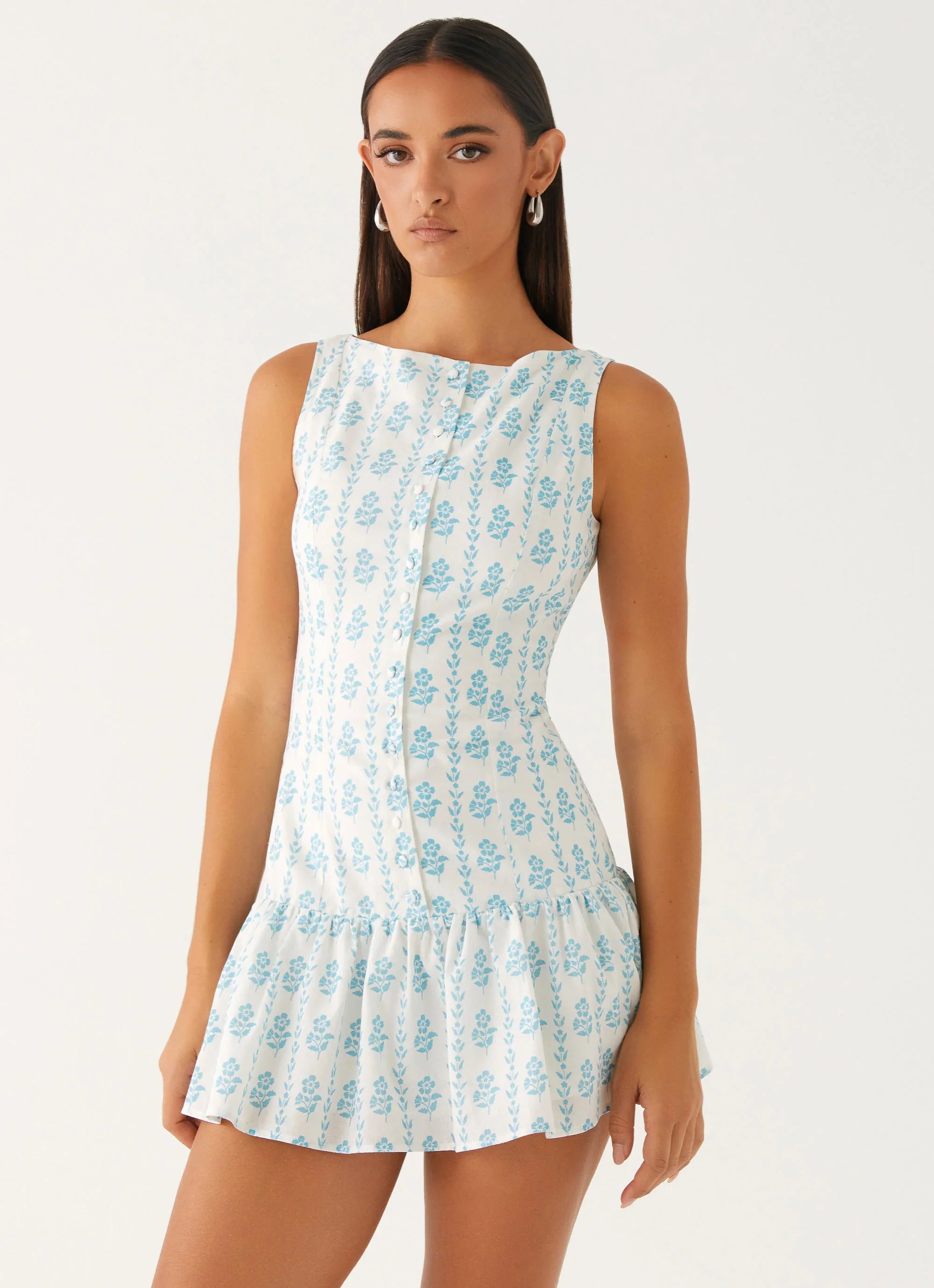 Meggie Linen Mini Dress Sweet Daydream Print