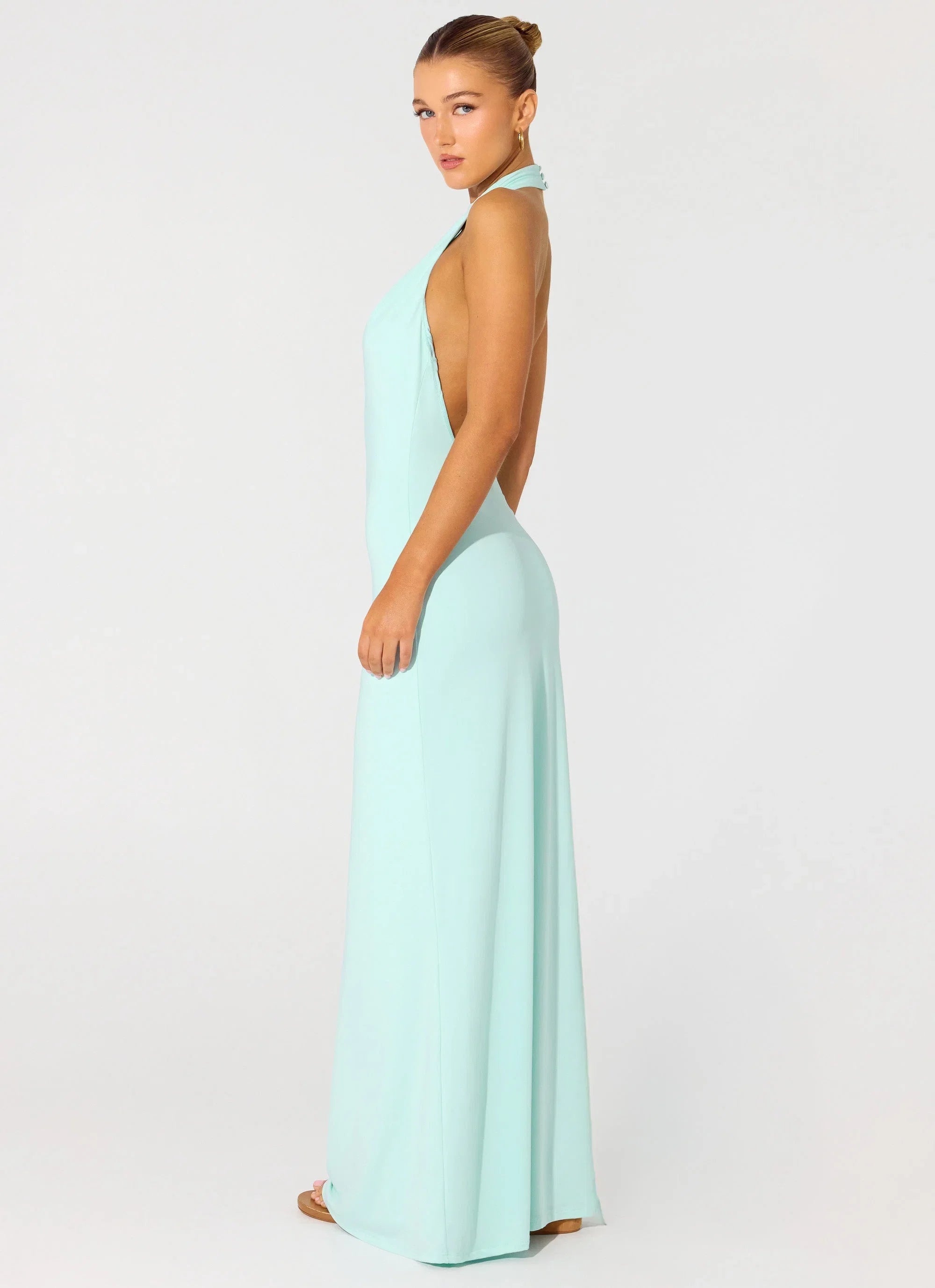Mougleta Backless Maxi Dress Aqua