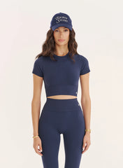 Navy Seamless Gym Crop Top